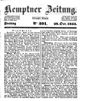 Kemptner Zeitung Freitag 28. Oktober 1853