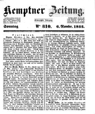 Kemptner Zeitung Sonntag 6. November 1853