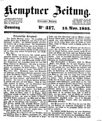 Kemptner Zeitung Sonntag 13. November 1853