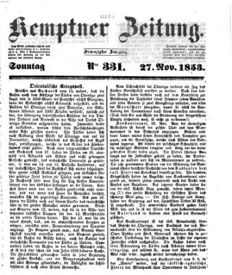 Kemptner Zeitung Sonntag 27. November 1853