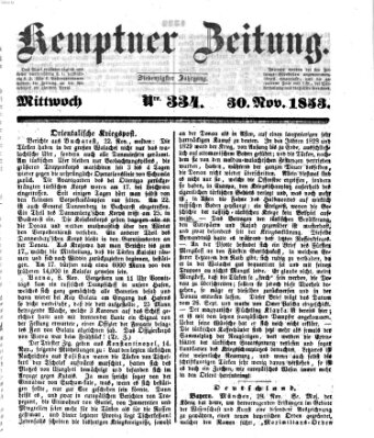 Kemptner Zeitung Mittwoch 30. November 1853