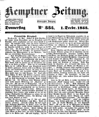 Kemptner Zeitung Donnerstag 1. Dezember 1853