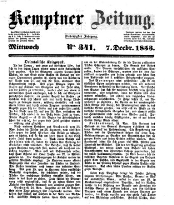 Kemptner Zeitung Mittwoch 7. Dezember 1853