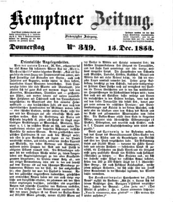 Kemptner Zeitung Donnerstag 15. Dezember 1853