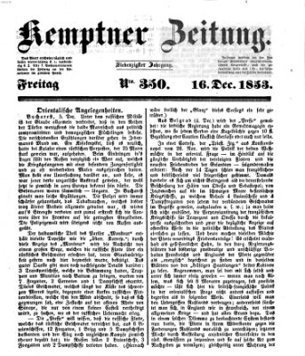 Kemptner Zeitung Freitag 16. Dezember 1853