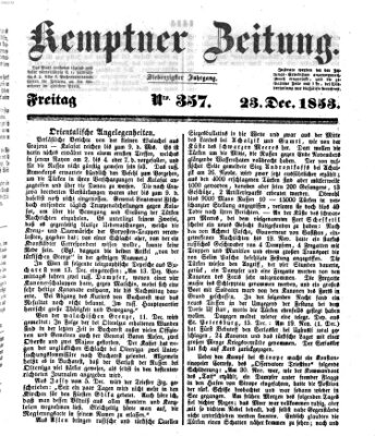 Kemptner Zeitung Freitag 23. Dezember 1853