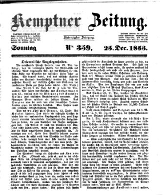 Kemptner Zeitung Sonntag 25. Dezember 1853