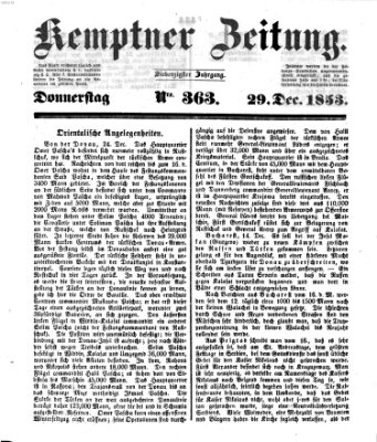 Kemptner Zeitung Donnerstag 29. Dezember 1853