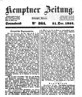 Kemptner Zeitung Samstag 31. Dezember 1853