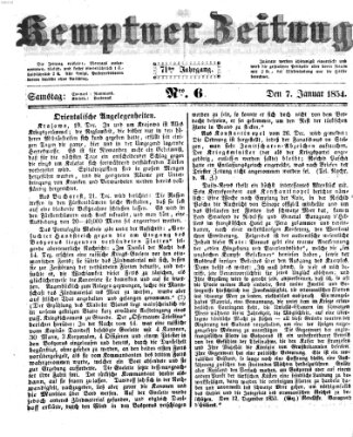 Kemptner Zeitung Samstag 7. Januar 1854