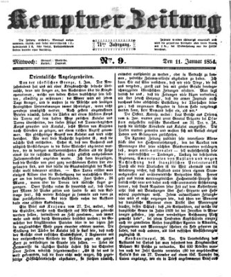 Kemptner Zeitung Mittwoch 11. Januar 1854