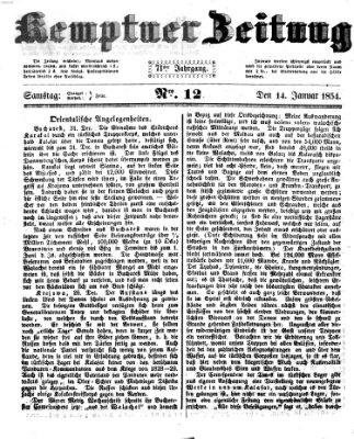 Kemptner Zeitung Samstag 14. Januar 1854