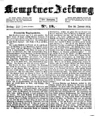 Kemptner Zeitung Freitag 20. Januar 1854