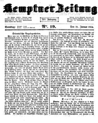 Kemptner Zeitung Samstag 21. Januar 1854