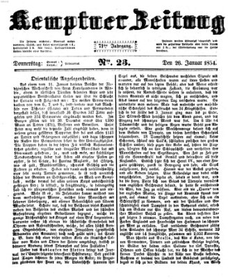 Kemptner Zeitung Donnerstag 26. Januar 1854