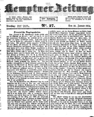 Kemptner Zeitung Dienstag 31. Januar 1854