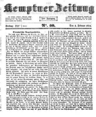 Kemptner Zeitung Freitag 3. Februar 1854