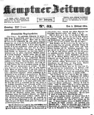 Kemptner Zeitung Sonntag 5. Februar 1854