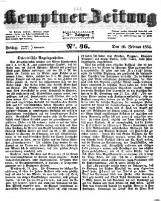 Kemptner Zeitung Freitag 10. Februar 1854