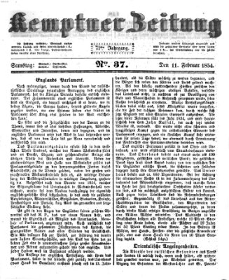 Kemptner Zeitung Samstag 11. Februar 1854