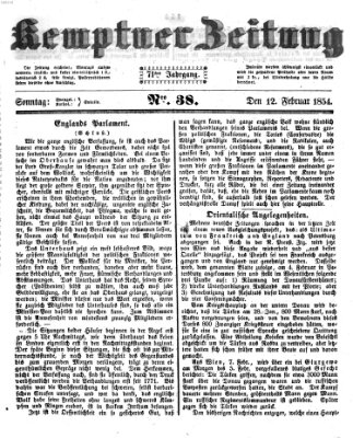 Kemptner Zeitung Sonntag 12. Februar 1854