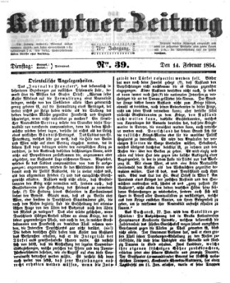 Kemptner Zeitung Dienstag 14. Februar 1854