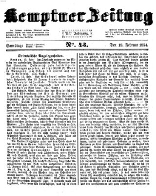 Kemptner Zeitung Samstag 18. Februar 1854