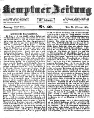 Kemptner Zeitung Sonntag 26. Februar 1854