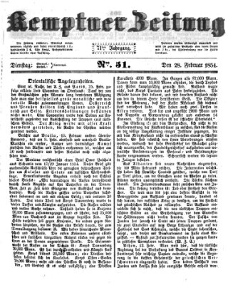 Kemptner Zeitung Dienstag 28. Februar 1854