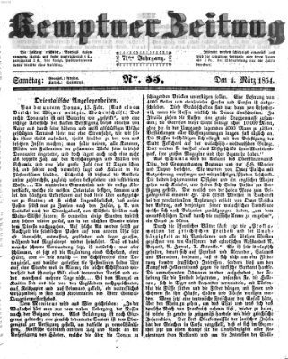 Kemptner Zeitung Samstag 4. März 1854