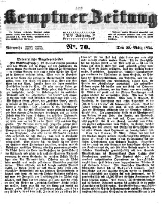 Kemptner Zeitung Mittwoch 22. März 1854