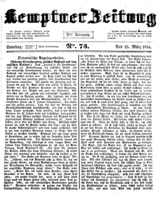 Kemptner Zeitung Samstag 25. März 1854