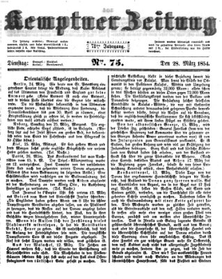 Kemptner Zeitung Dienstag 28. März 1854