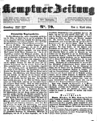 Kemptner Zeitung Samstag 1. April 1854