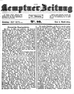 Kemptner Zeitung Sonntag 2. April 1854