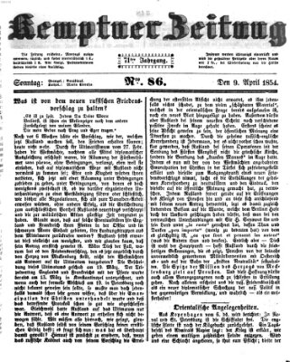 Kemptner Zeitung Sonntag 9. April 1854