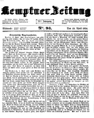 Kemptner Zeitung Mittwoch 19. April 1854