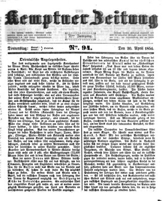 Kemptner Zeitung Donnerstag 20. April 1854