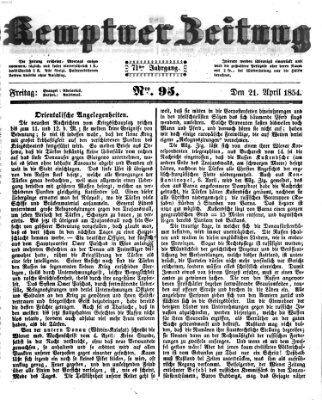 Kemptner Zeitung Freitag 21. April 1854