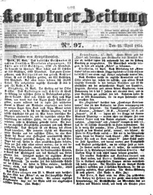 Kemptner Zeitung Sonntag 23. April 1854