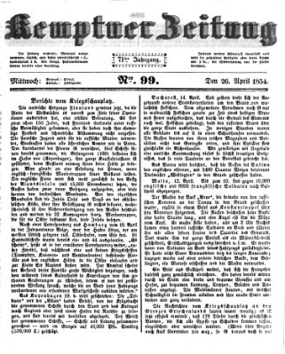 Kemptner Zeitung Mittwoch 26. April 1854