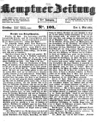 Kemptner Zeitung Dienstag 2. Mai 1854