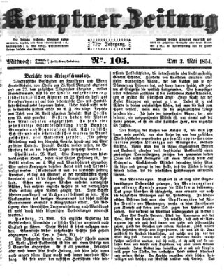 Kemptner Zeitung Mittwoch 3. Mai 1854