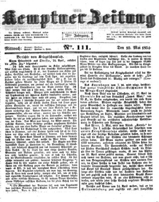 Kemptner Zeitung Mittwoch 10. Mai 1854