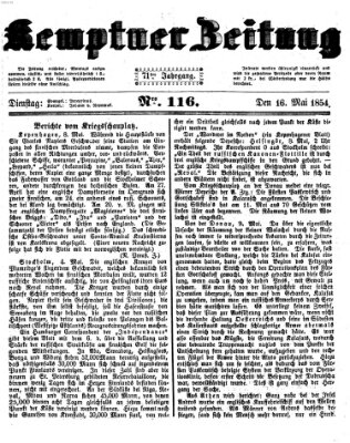 Kemptner Zeitung Dienstag 16. Mai 1854