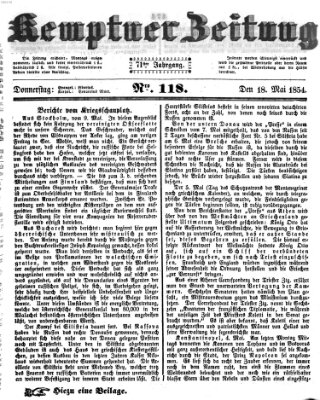 Kemptner Zeitung Donnerstag 18. Mai 1854