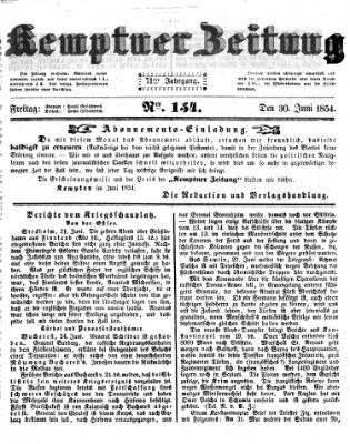 Kemptner Zeitung Freitag 30. Juni 1854