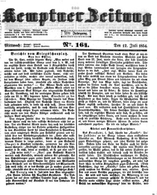 Kemptner Zeitung Mittwoch 12. Juli 1854