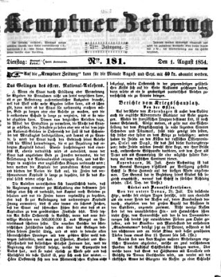 Kemptner Zeitung Dienstag 1. August 1854