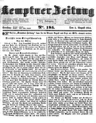 Kemptner Zeitung Samstag 5. August 1854